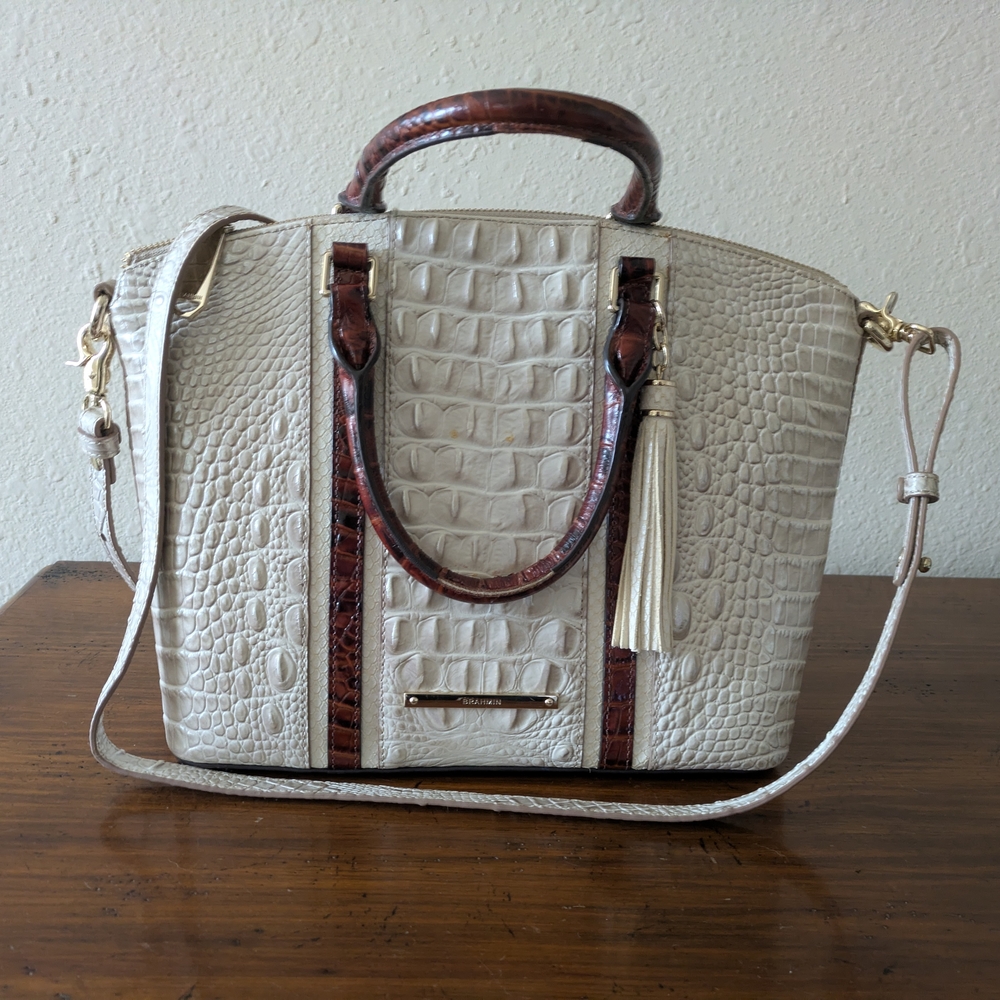 Brahmin Duxbury Satchel With Cross Body Strap